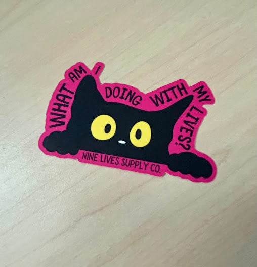 "What am I doing with my lives?"-Sticker