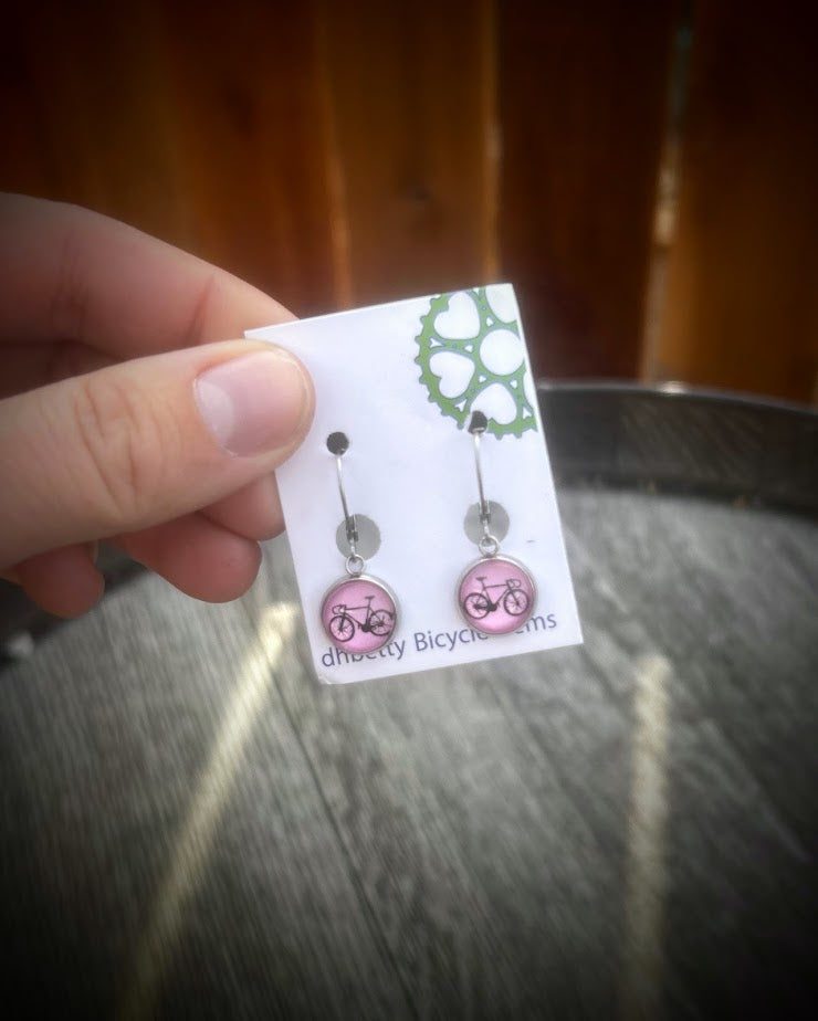 Glass Bicycle Earrings