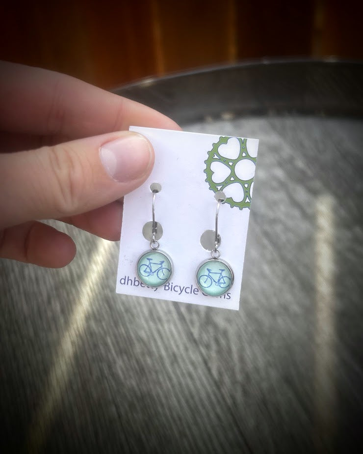 Glass Bicycle Earrings