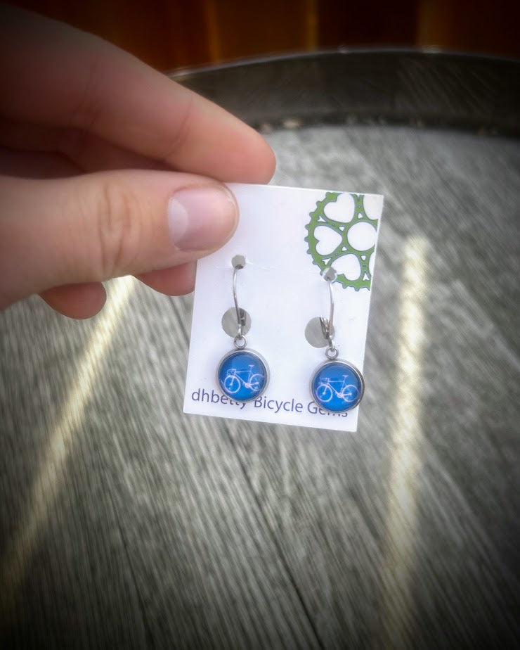 Glass Bicycle Earrings