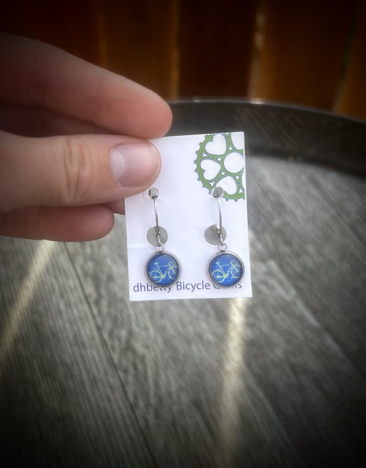Glass Bicycle Earrings